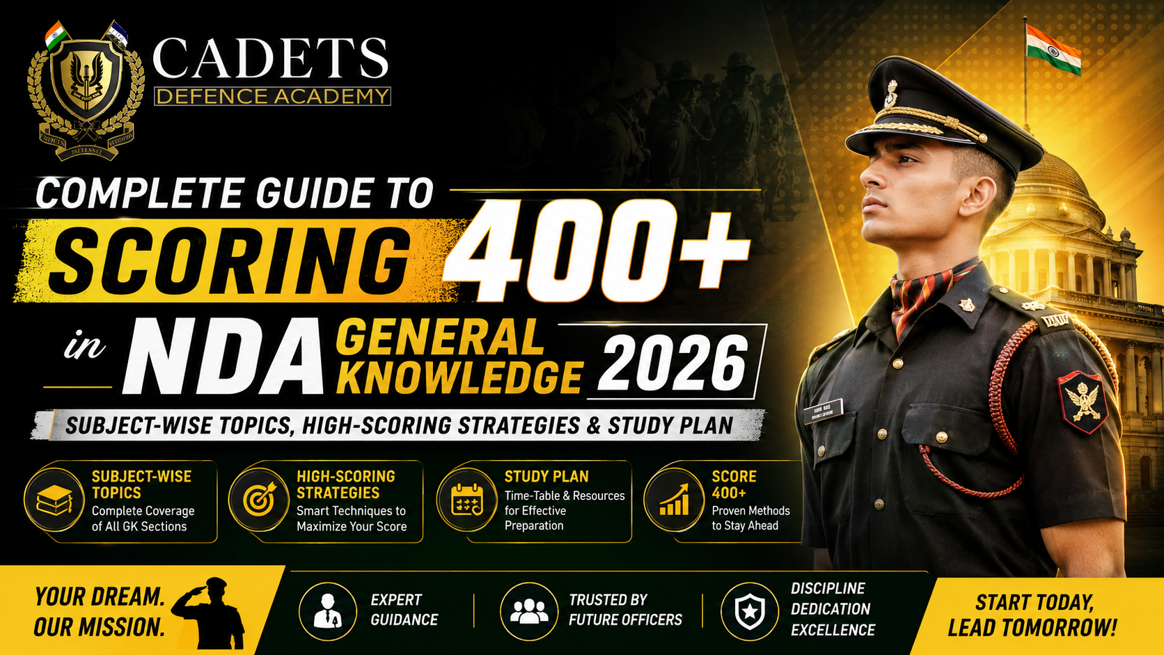 Complete Guide to Scoring 400+ in NDA General Knowledge 2026: Subject-Wise Topics, High-Scoring Strategies & Study Plan