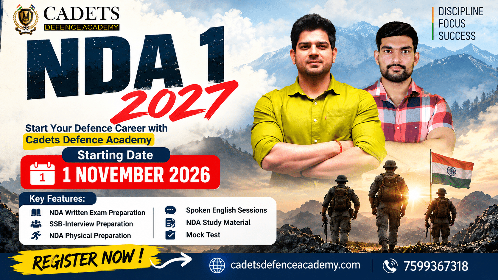 NDA 1 2027 Defence Academy