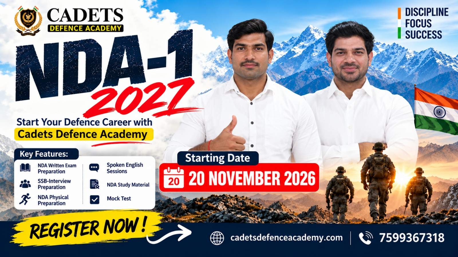 NDA 1 2027 admission start